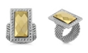 2028 Silver-Tone and Gold-Tone Mesh Ring